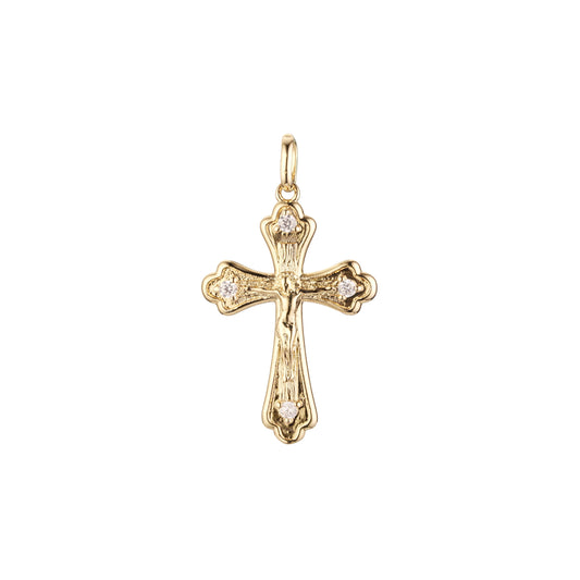 Maltese Eastern Orthodox Russian pendant in 14K Gold, Rose Gold, White Gold plating colors