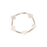 Fantásticas pulseras de eslabones de gran flor y abalorios cadenas chapadas en oro de 14K