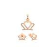 Conjunto de corona de oro rosa