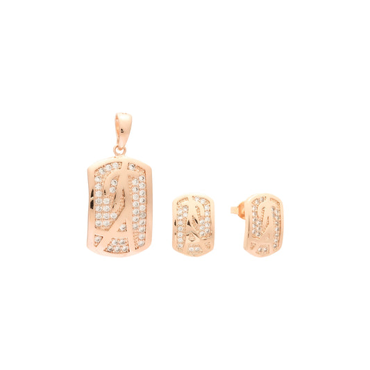 Conjunto de racimo chapado en Oro 14K, oro rosa
