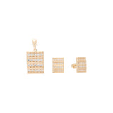 Conjunto de racimo chapado en Oro 14K, oro rosa