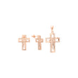 Conjunto de cruz de oro rosa