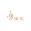 Conjunto de corazón de oro rosa
