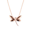 Collar de libélula de oro rosa