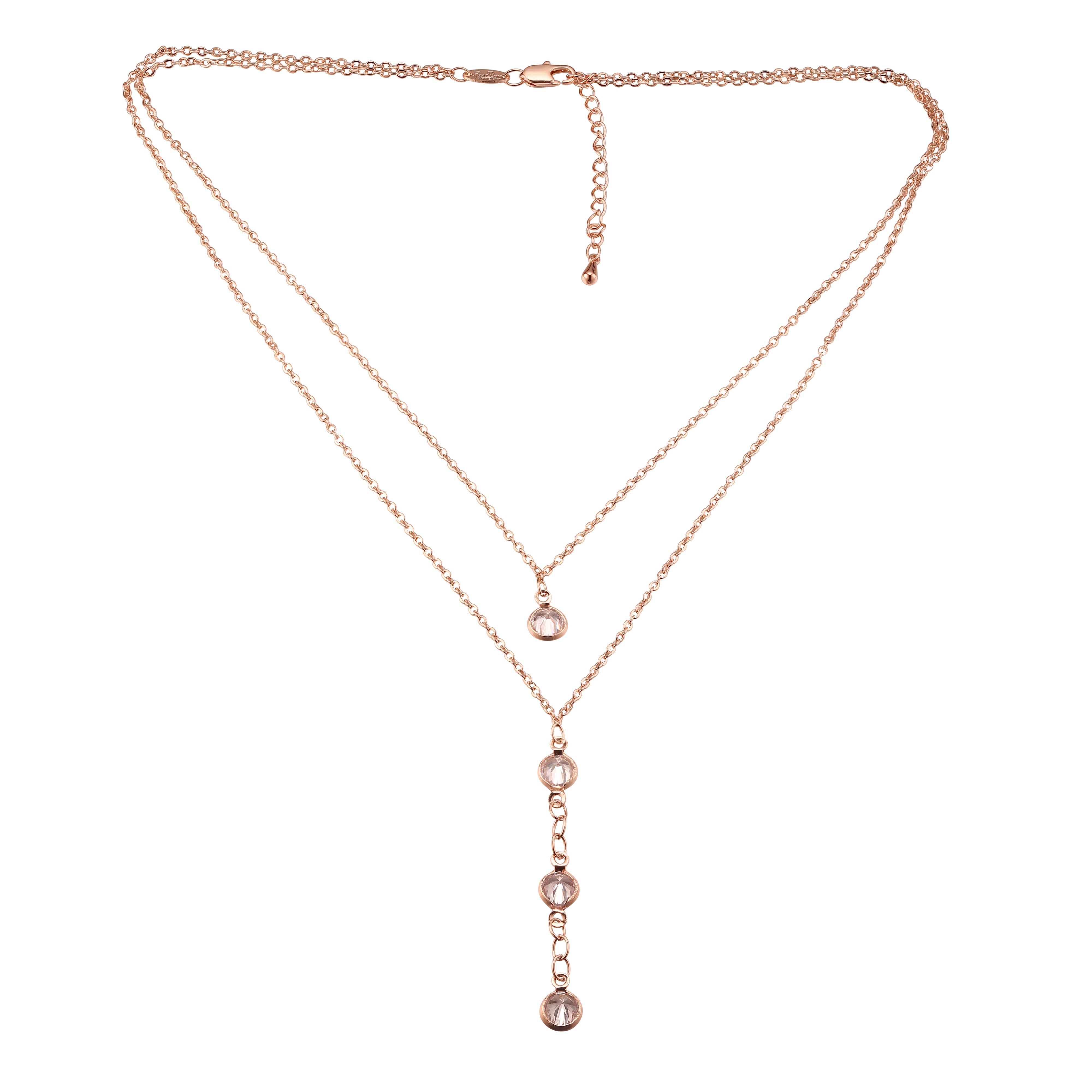 Collares de eslabones de cable de oro rosa