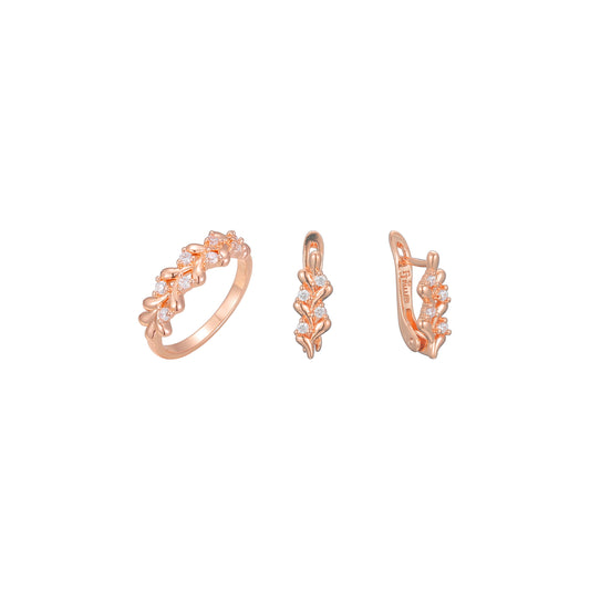 Conjunto de adoquines elegantes de oro rosa