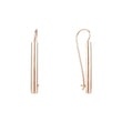 Pendientes de oro rosa con gancho de alambre y barra larga