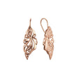 .Pendientes de gancho de alambre de flores en oro rosa, baños de dos colores