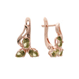 Aretes de colores mixtos en racimo en Oro de 14K, baño de Oro Rosa colores