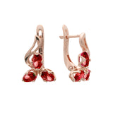 Aretes de colores mixtos en racimo en Oro de 14K, baño de Oro Rosa colores