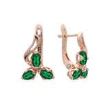 Aretes de colores mixtos en racimo en Oro de 14K, baño de Oro Rosa colores