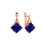 Aretes en Oro 14K, Oro Blanco, Baño en Oro Rosa colores