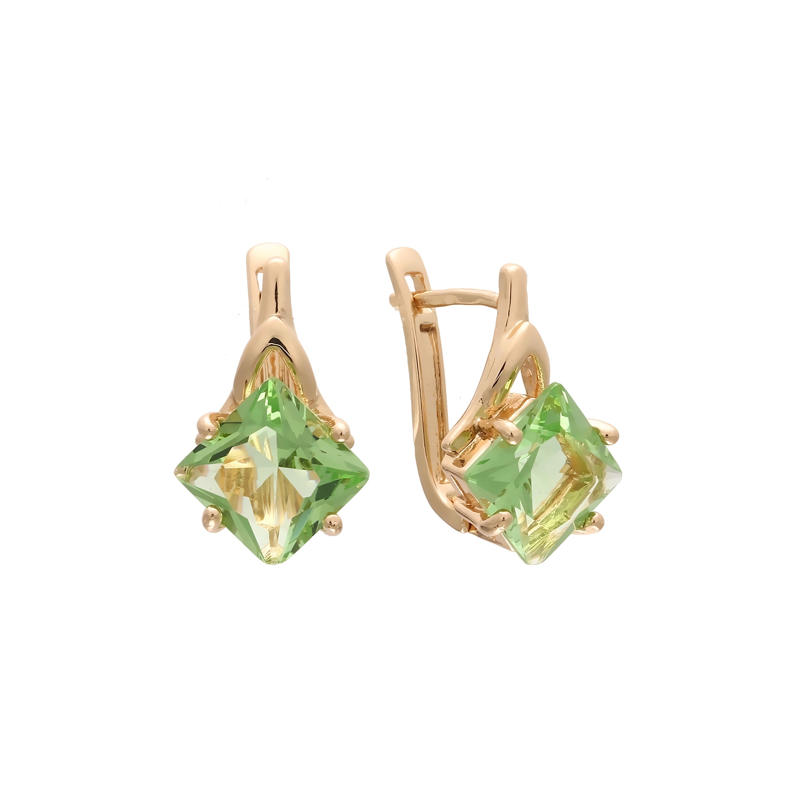 Aretes en Oro 14K, Oro Blanco, Baño en Oro Rosa colores