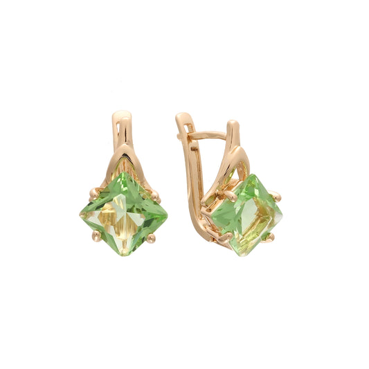 Aretes en Oro 14K, Oro Blanco, Baño en Oro Rosa colores