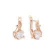 Pendientes Agile Birdy Solitaire en forma de lágrima, oro rosa, bicolor