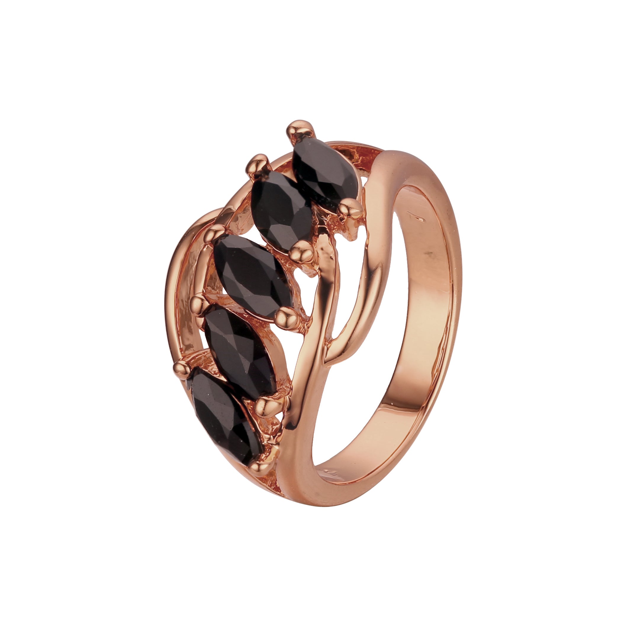 Пять колец Marquise Cubic Zirconia CZ из розового золота