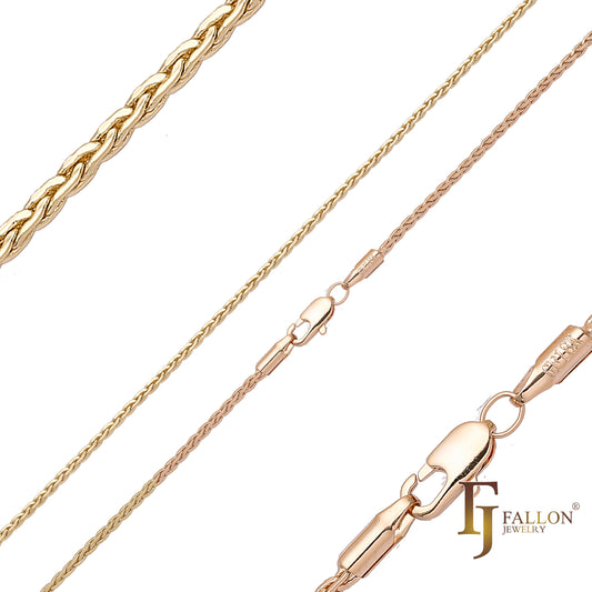 Cadenas Spiga bañadas en Oro de 14K, Oro Rosa