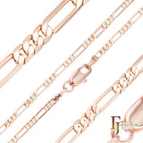 Eslabón Figaro clásico Oro rosa, Cadenas bicolor