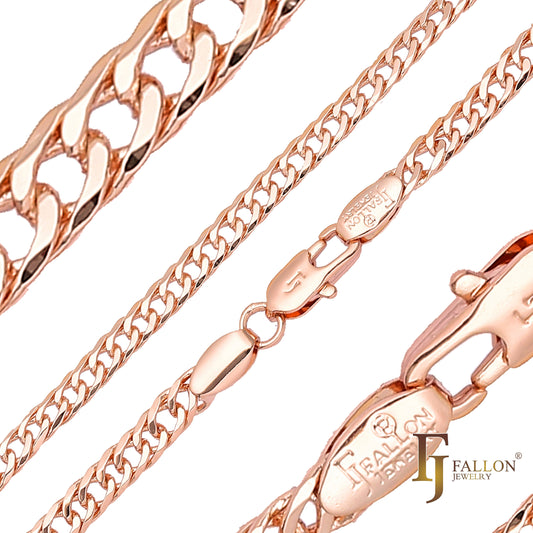 Cadenas de oro rosa de doble eslabón cubano
