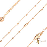 Beads Mirror link link chains plated in 14K Gold, Rose Gold, two tone