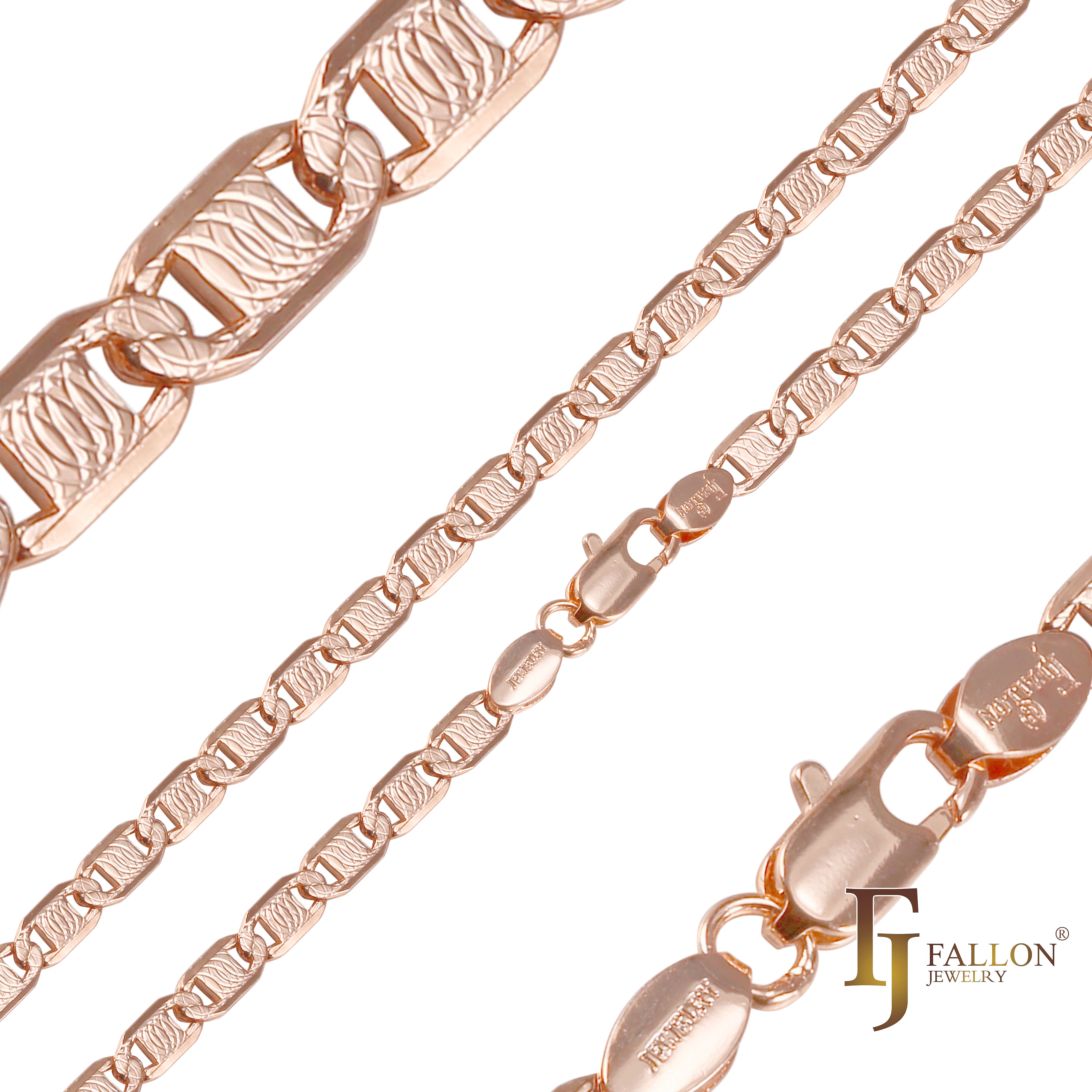Mariner link curved ripple hammered 14K Gold, Rose Gold, two tone chains YIAKQ