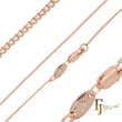 Cadenas Curb link finas chapadas en Oro Blanco, Oro Rosa