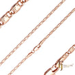 Cadenas de oro rosa macizo con eslabones de corazón de caracol y puntos martillados