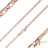 Cadenas de oro rosa macizo con eslabones de corazón de caracol y puntos martillados
