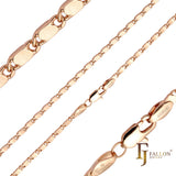 Cadenas pulidas con eslabones de caracol macizos chapadas en Oro 14K, oro rosa
