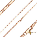 Cadenas largas pulidas con eslabones de caracol macizos chapadas en Oro 14K, oro rosa