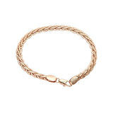 .Cadenas martilladas para neumáticos de trigo Spiga chapadas en oro rosa, dos tonos