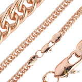 Cadenas cubanas de oro rosa de triple eslabón