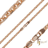 Cadenas de eslabones tipo cable con ancla italiana chapadas en oro blanco, oro de 14 quilates y oro rosa