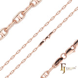 Cadenas de eslabones Mariner Anchor chapadas en Oro Rosa, bicolor