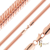 Eslabón ancho de serpiente serpentina Oro de 14 quilates, cadenas de oro rosa