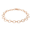 Pulseras de oro rosa con eslabones redondos y borde cuadrado