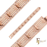 Pulseras de eslabones de Greca de lujo chapados en oro rosa