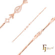 Pulseras de eslabones de barra de lujo chapados en oro rosa.