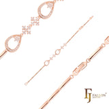 Pulseras de eslabones de barra de lujo chapados en oro rosa.