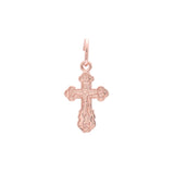 Eastern Orthodox Russian budded pendant in 14K Gold, Rose Gold & White Gold plating colors