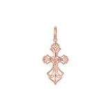 Eastern Orthodox Russian budded pendant in 14K Gold, Rose Gold two tone plating colors