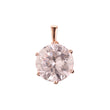 Colgante Solitario piedra grande Oro Rosa, baño de Oro 14K colores