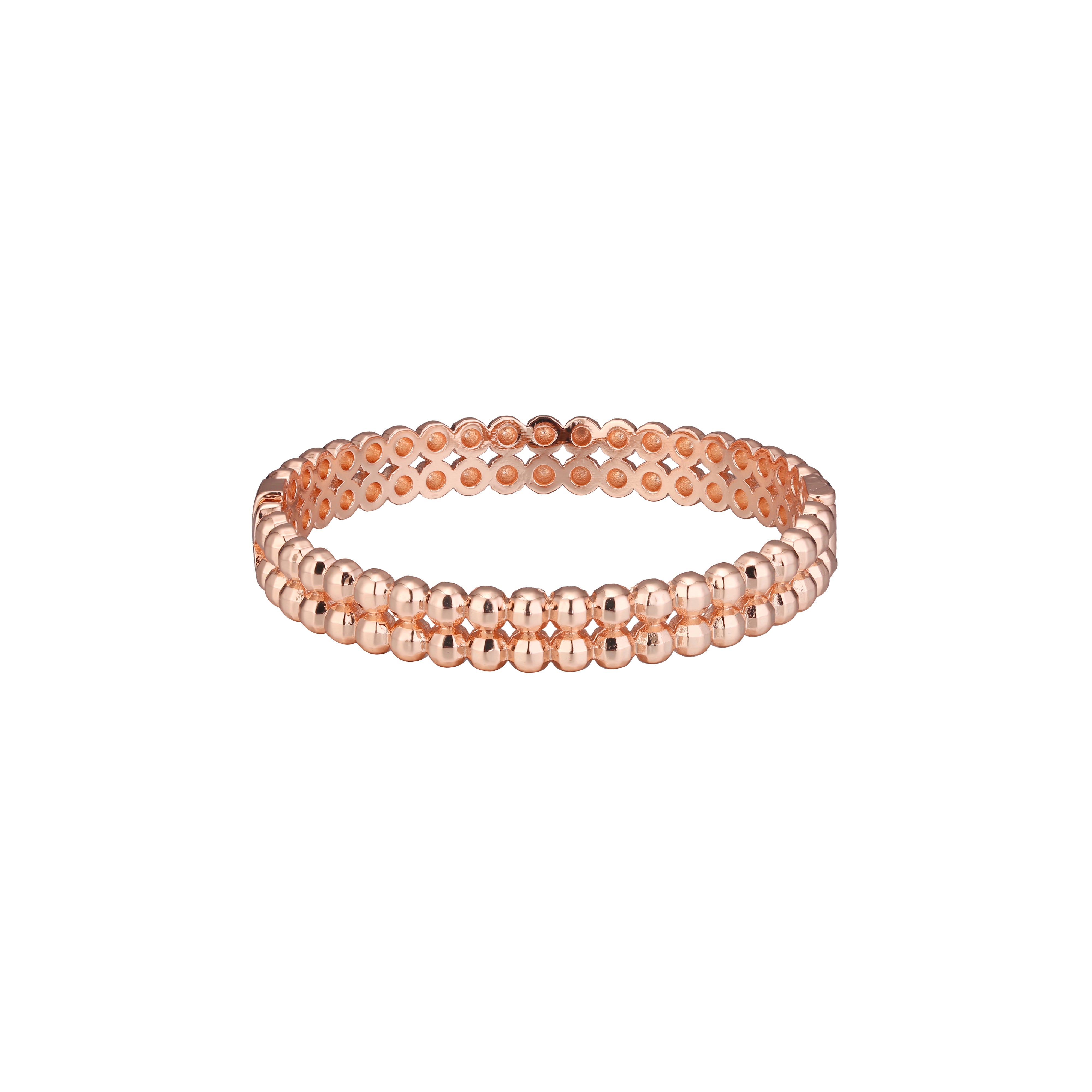 Capas de cuentas dobles Pulseras de oro rosa y oro de 14 quilates