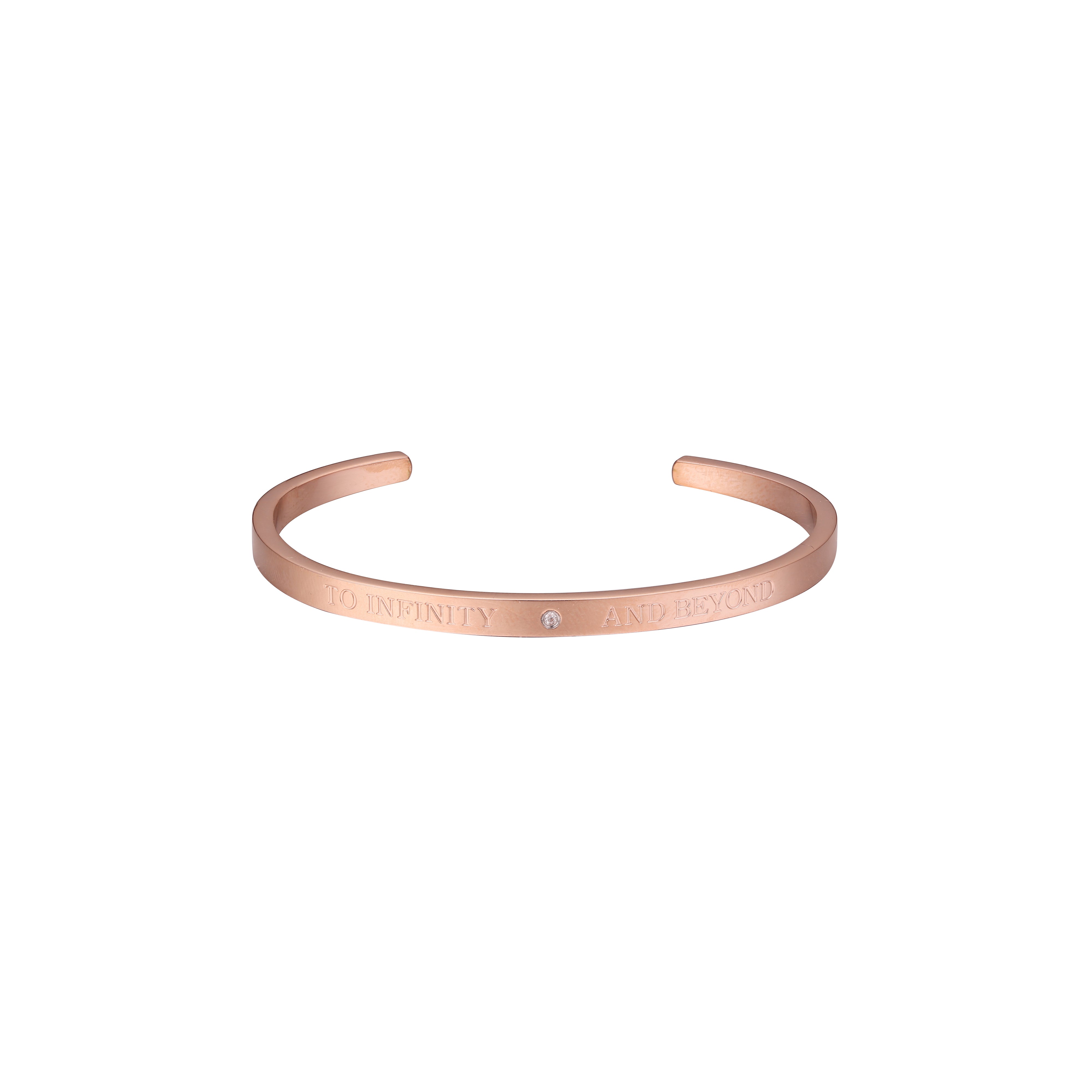 Pulseras individuales de oro rosa con circonitas blancas de HASTA EL INFINITO Y MÁS ALLÁ