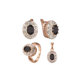 Conjunto Halo chapado en Oro Rosa, bicolor