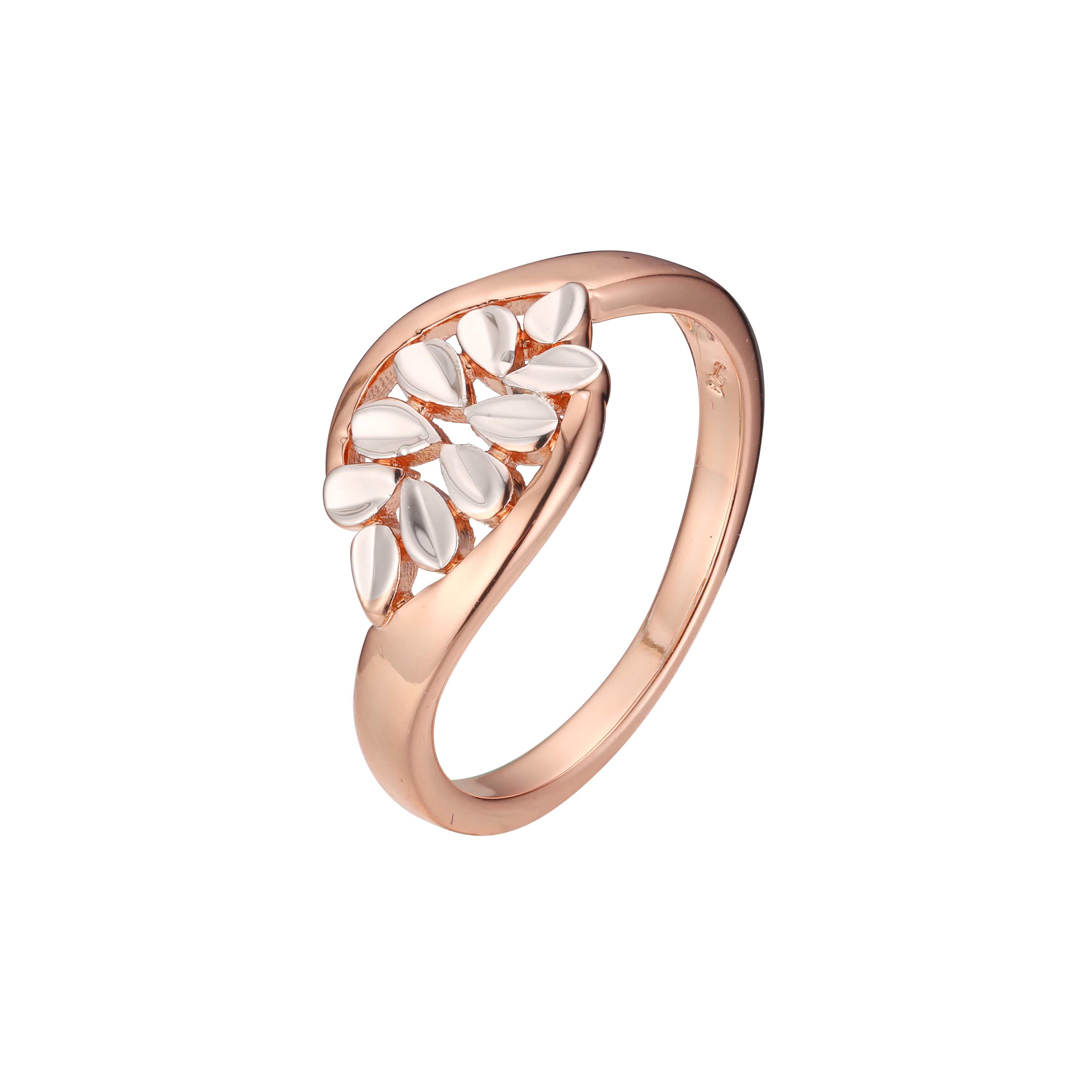 Ros¨¦goldene zweifarbige Ringe mit schlichtem Design