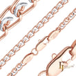 .Cadenas de eslabones tipo cable Weaving Love chapadas en oro rosa de dos tonos.