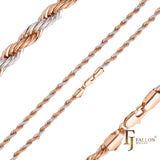 Classic French Rope chains plated in Rose Gold, two tone, three tone
