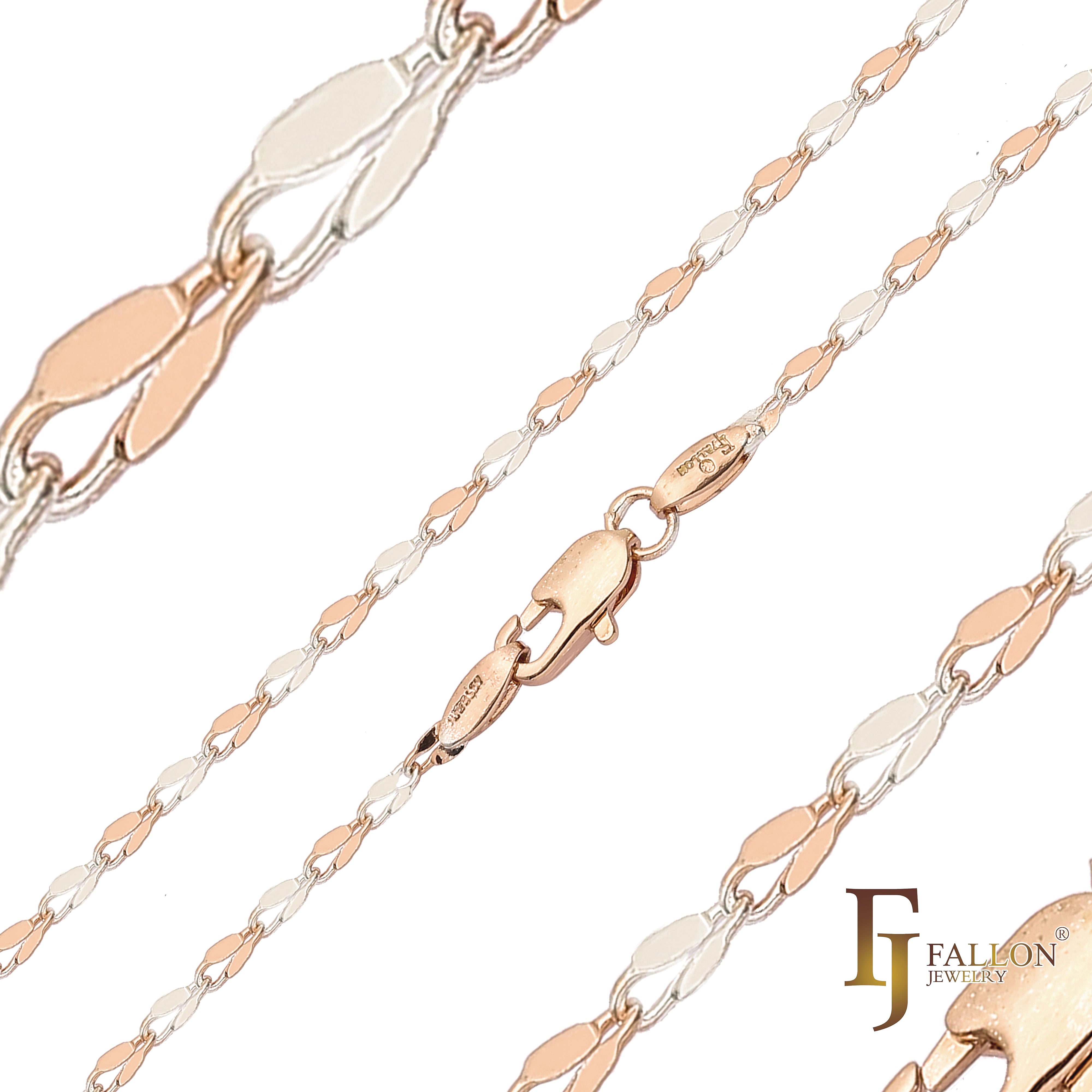 Classic Lace Sequin chains plated in 14K Gold, Rose Gold, two tone