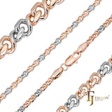 Cadenas Infinity de 8 eslabones torcidos enchapadas en Oro de 14K, Oro Rosa, dos y tres tonos
